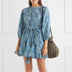 RHODE Ella Blue Floral Mini Dress